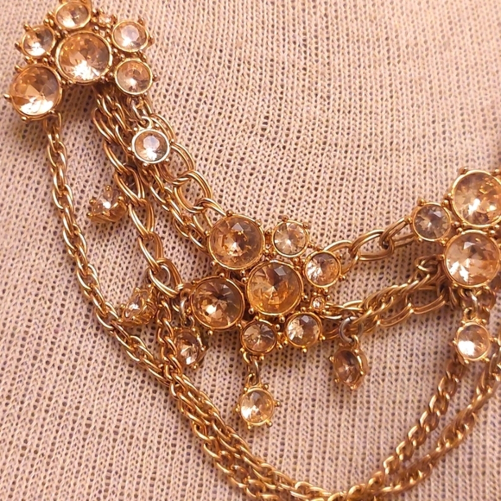 Anthropologie Pink Gold Statement Necklace